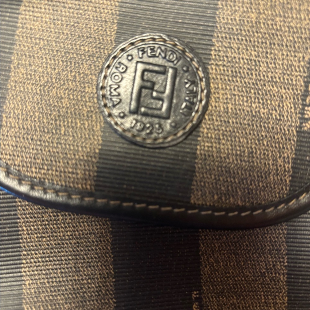 Vintage Fendi Black and Brown Striped Belt Bag